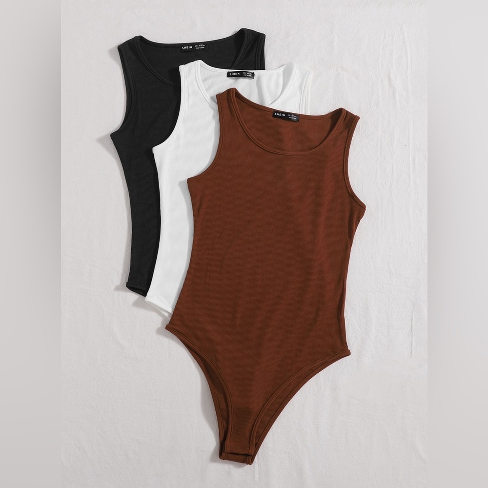 Bundle of Bodysuits: black, rust, white NWOT